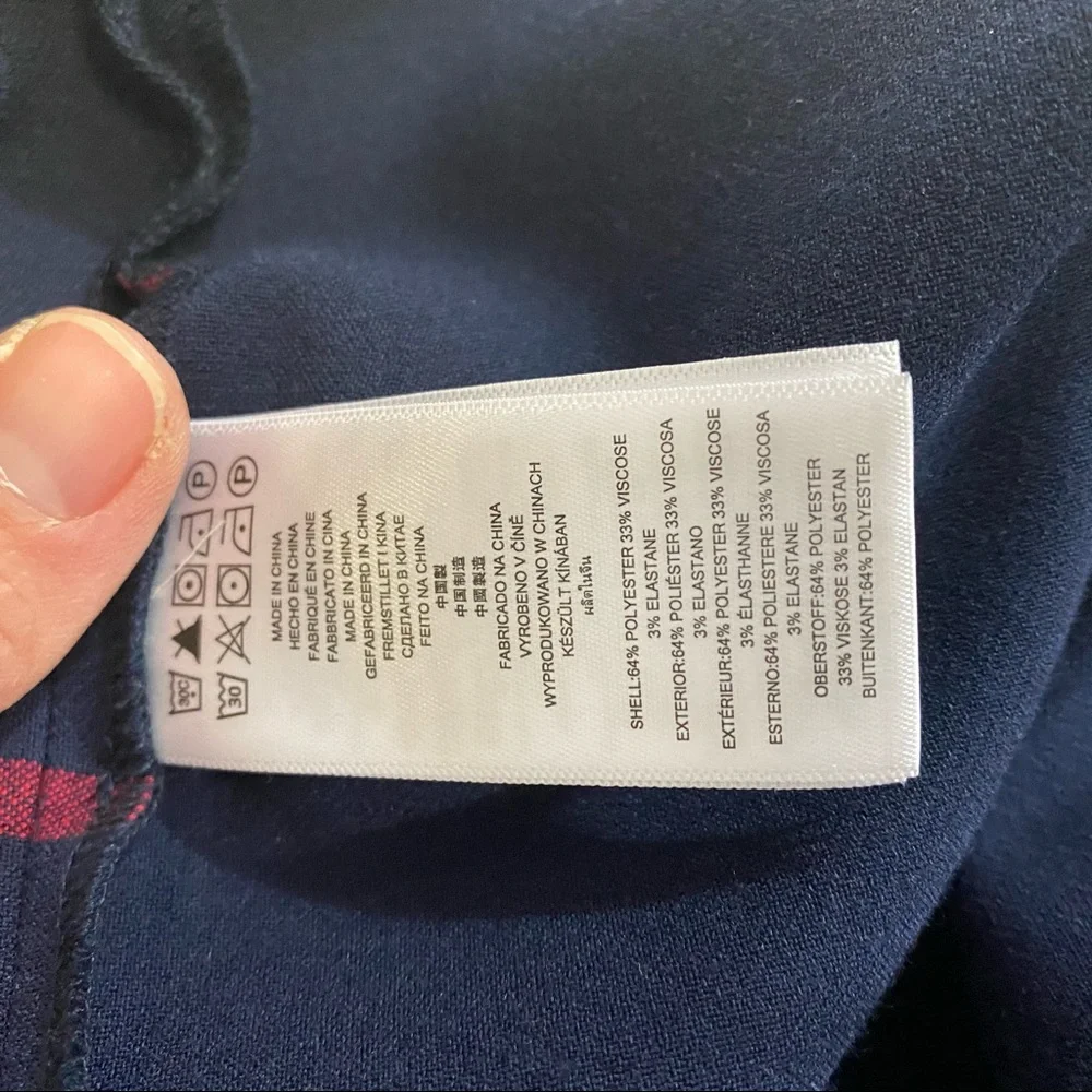 Michael Kors Navy & Red Plaid Lace Dress - Picture 7 of 9